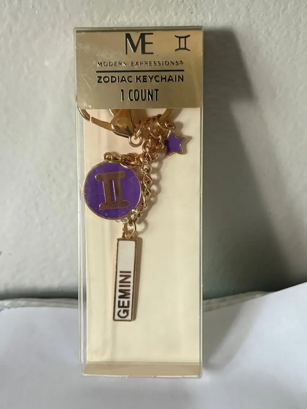 Copied - NIB ME GEMINI Keychain Gold Tone Charm